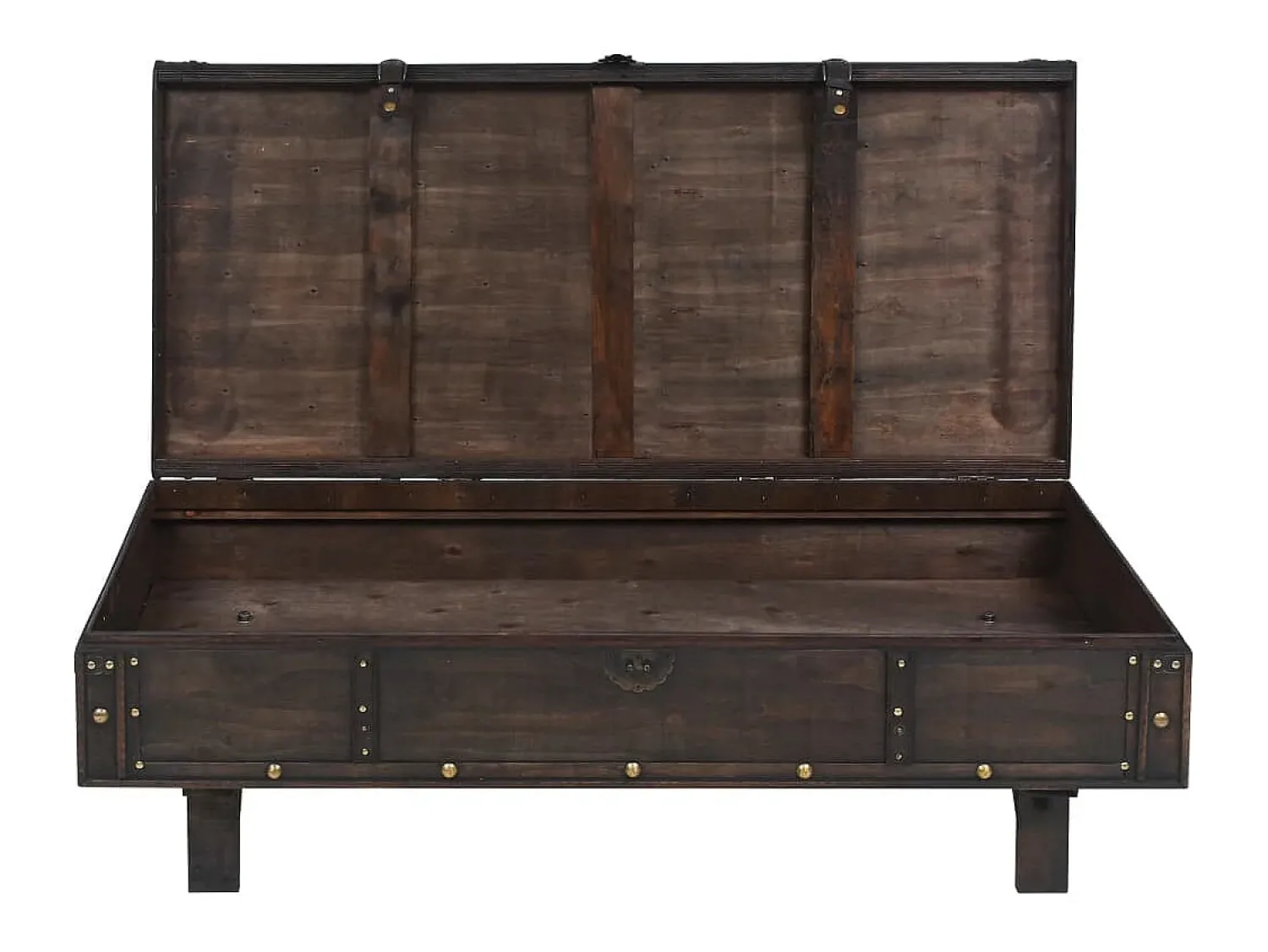 Mesa De Centro* Mesa de centro madeira maciça estilo vintage 120x55x35 cm PT297707 Castanho