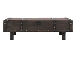 Mesa De Centro* Mesa de centro madeira maciça estilo vintage 120x55x35 cm PT297707 Castanho