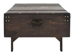 Mesa De Centro* Mesa de centro madeira maciça estilo vintage 120x55x35 cm PT297707 Castanho