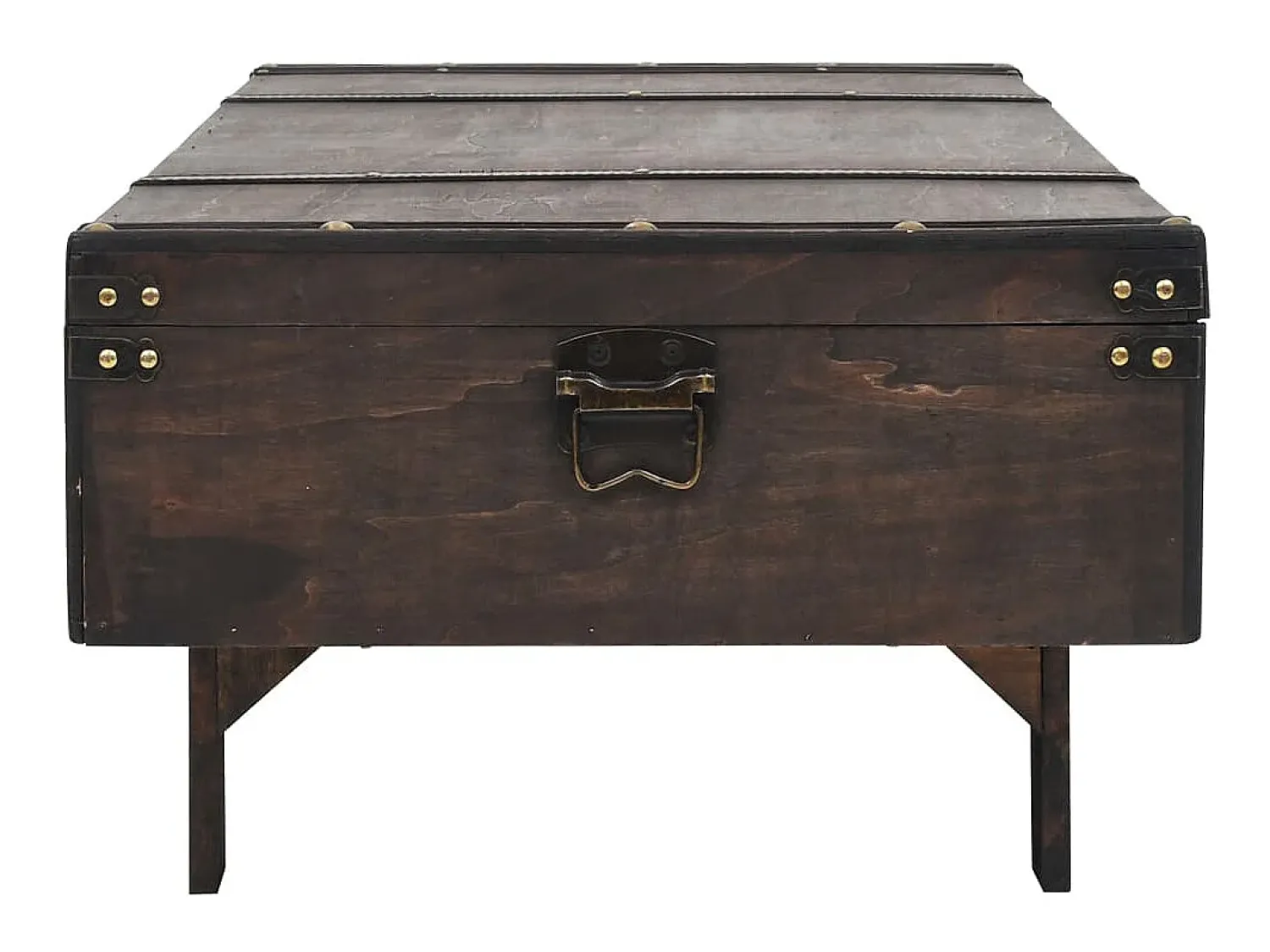 Mesa De Centro* Mesa de centro madeira maciça estilo vintage 120x55x35 cm PT297707 Castanho