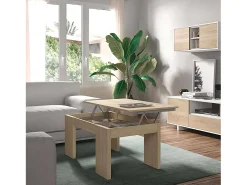 Dmora Mesa de centro Malibu, Mesa de centro com tampo elevatório, Mesa baixa de sala, 100x50h43/84 cm, Carvalho^ Mesa De Centro