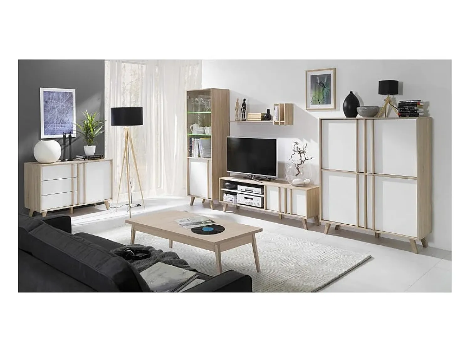 Meublorama Mesa de centro MALMO cor sonoma. Produto ideal para mobiliar sua sala de estar. Estilo contemporâneo.^ Mesa De Centro