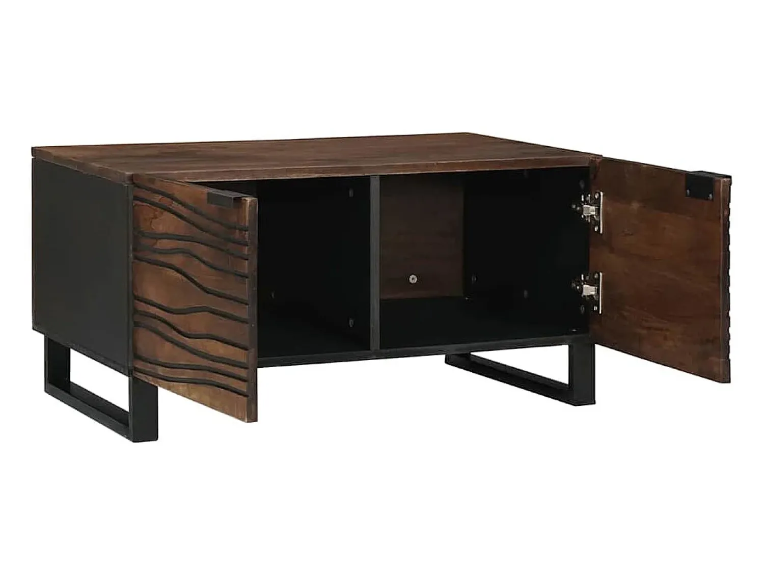 vidaxl Mesa de centro Marrom e Preto 80 x 50 x 40 cm Castanho