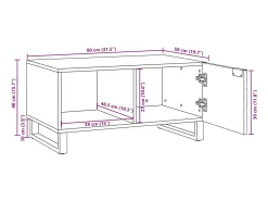 Mesa De Centro|vidaxl Mesa de centro Marrom e Preto 80 x 50 x 40 cm Castanho