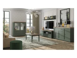 Sale Petits-Meubles Mesa de centro Martin verde e madeira 60cm Castanho