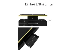 Clearance Mesa de centro, mesa com gavetas, acabamento em laca brilhante, mesa lateral com duas prateleiras. Com iluminação LED. Preto