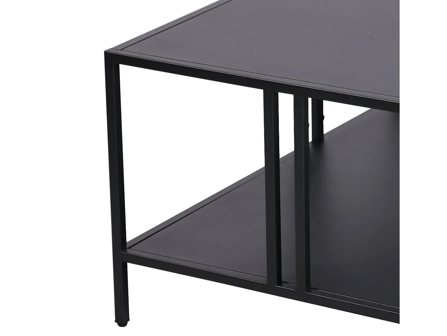 Outlet Helloshop26 Mesa de centro metálica 40 x 80 x 80 cm preta 03_0008453 Preto