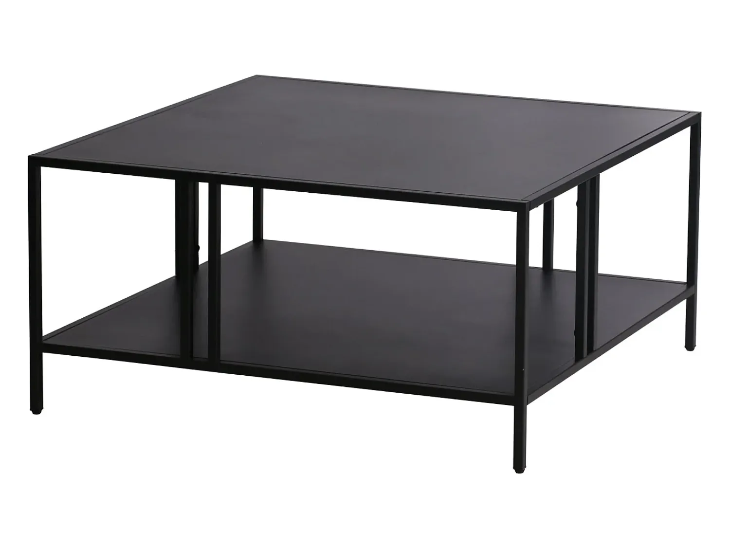 Outlet Helloshop26 Mesa de centro metálica 40 x 80 x 80 cm preta 03_0008453 Preto