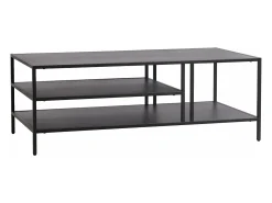 Mesa De Centro|Helloshop26 Mesa de centro metálica 40 x 110 x 55 cm preta 03_0008452 Preto