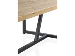 Mesa de centro metálica com tampo de madeira^ Mesa De Centro