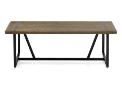 Mesa de centro metálica com tampo de madeira^ Mesa De Centro