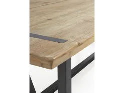 Mesa de centro metálica com tampo de madeira^ Mesa De Centro