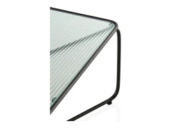 Mesa De Centro* Mesa de centro metálica com vidro Preto