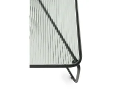Mesa De Centro* Mesa de centro metálica com vidro Preto
