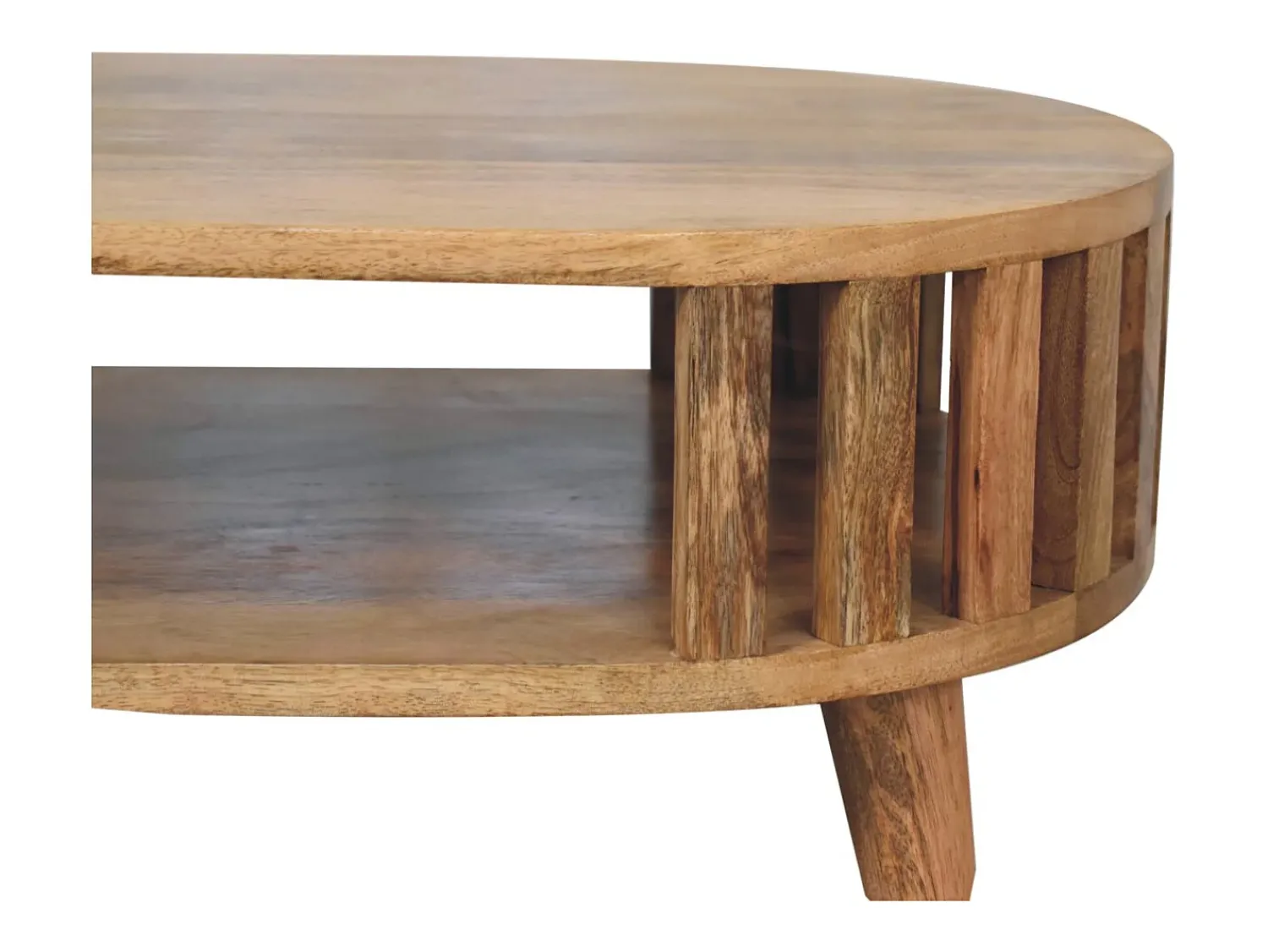 Mesa De Centro| Mesa de centro Mini Ariella em madeira maciça, 1 compartimento aberto, castanho Bege
