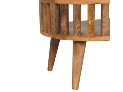 Mesa De Centro| Mesa de centro Mini Ariella em madeira maciça, 1 compartimento aberto, castanho Bege