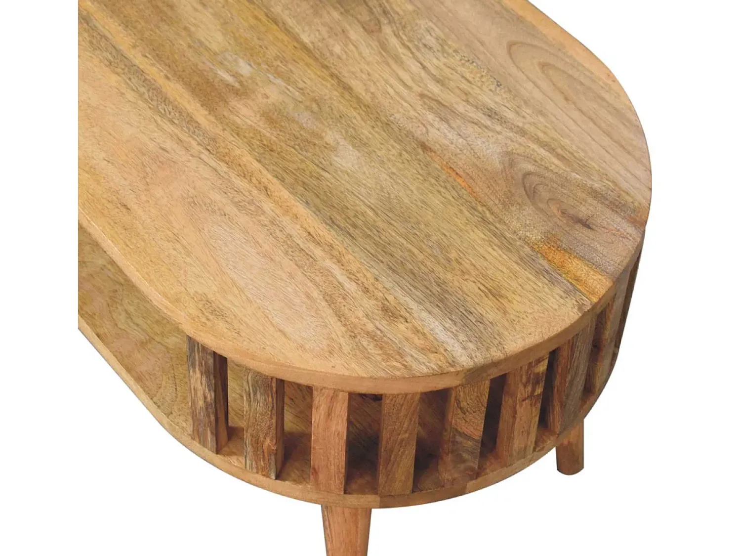 Mesa De Centro| Mesa de centro Mini Ariella em madeira maciça, 1 compartimento aberto, castanho Bege