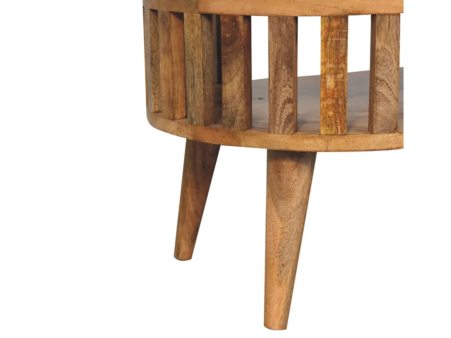 Mesa De Centro| Mesa de centro Mini Ariella em madeira maciça, 1 compartimento aberto, castanho Bege