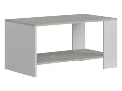 Mesa De Centro| Mesa de centro Mira para sala de estar, cor cimento branco, melamina, 90x50x46 cm Cinzento