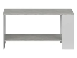 Mesa De Centro| Mesa de centro Mira para sala de estar, cor cimento branco, melamina, 90x50x46 cm Cinzento