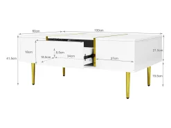 ModernLuxe Mesa de centro moderna - 2 gavetas - MDF -^ Mesa De Centro