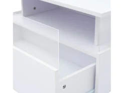 ModernLuxe Mesa de centro moderna - com 2 gavetas + compartimentos em vidro -^ Mesa De Centro