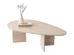 Mesa De Centro*Vente-unique Mesa de centro moderna - Efeito travertino - LOMARETI Bege