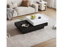 Mesa de centro moderna - Mesa de centro giratória - para escritório, sala de estar, e branco, 103 x 60 x 35 cm^ Mesa De Centro