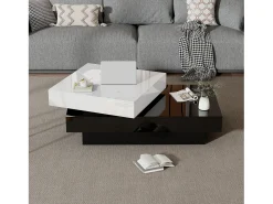 Mesa de centro moderna - Mesa de centro giratória - para escritório, sala de estar, e branco, 103 x 60 x 35 cm^ Mesa De Centro