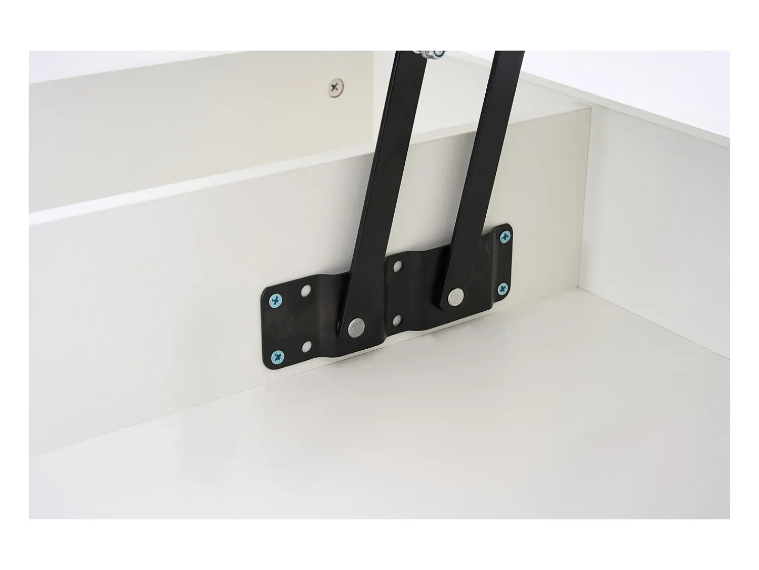 Clearance Mesa de centro moderna - Mesa de centro branca com iluminação LED e tomada de carregamento - elevação hidráulica Branco