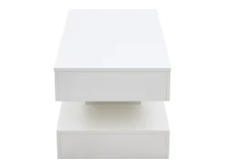Clearance Mesa de centro moderna - Mesa de centro branca com iluminação LED e tomada de carregamento - elevação hidráulica Branco