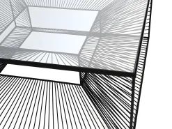 New Vente-unique Mesa de centro moderna - Vidro e metal preto em arame. CLARENCE Transparente / Preto
