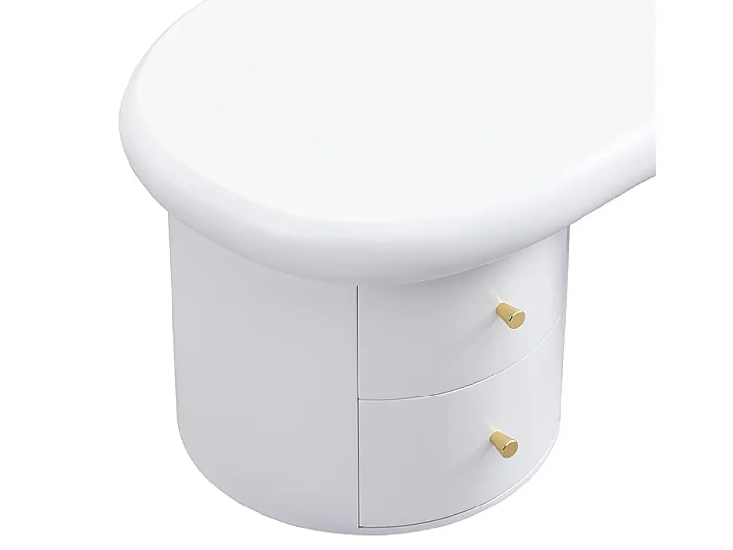 Mesa De Centro| Mesa de centro moderna branca com design assimétrico e 2 gavetas de arrumação. Branco