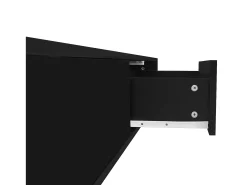 Mesa De Centro* Mesa de Centro Moderna Brilhante - Mesa de Centro com 2 Gavetas e Iluminação LED - Preto