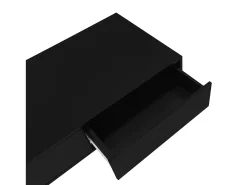 Mesa De Centro|Hauss Spole Mesa de centro moderna com acabamento lacado brilhante, iluminação LED e 2 gavetas - Preta Preto