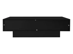 Mesa De Centro|Hauss Spole Mesa de centro moderna com acabamento lacado brilhante, iluminação LED e 2 gavetas - Preta Preto