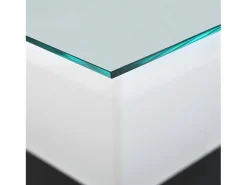Mesa De Centro*ModernLuxe Mesa de centro moderna com rodízios giratórios - com LED - Branco e Preto Preto / Branco