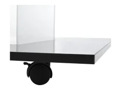 Mesa De Centro*ModernLuxe Mesa de centro moderna com rodízios giratórios - com LED - Branco e Preto Preto / Branco