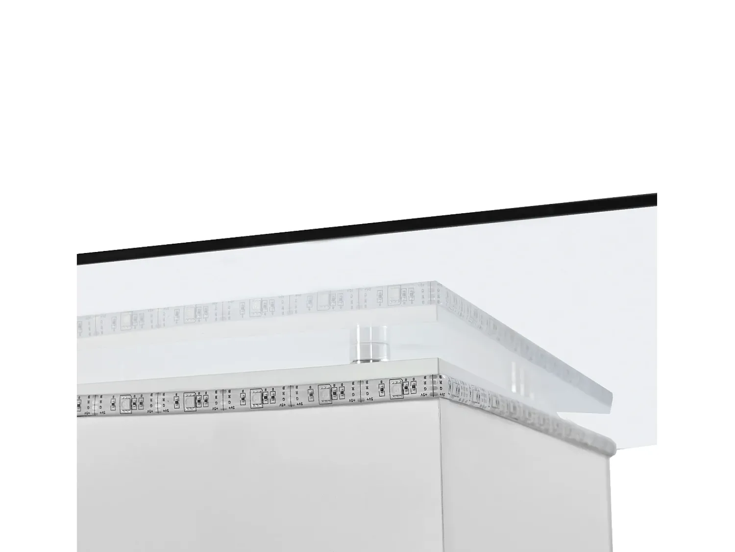 Mesa De Centro*ModernLuxe Mesa de centro moderna com rodízios giratórios - com LED - Branco e Preto Preto / Branco