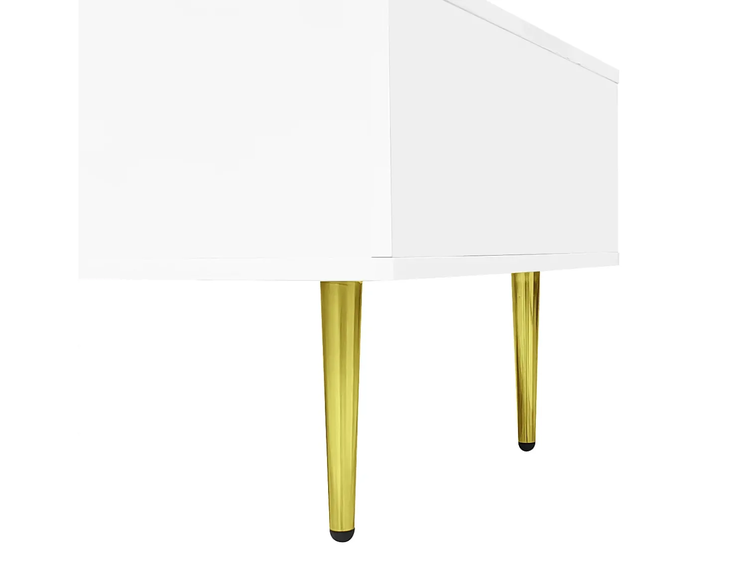 Mesa De Centro|Merax Mesa de centro moderna com 2 gavetas - 100 C x 60 L x 41,5 A cm - Madeira MDF - brilhante Branco