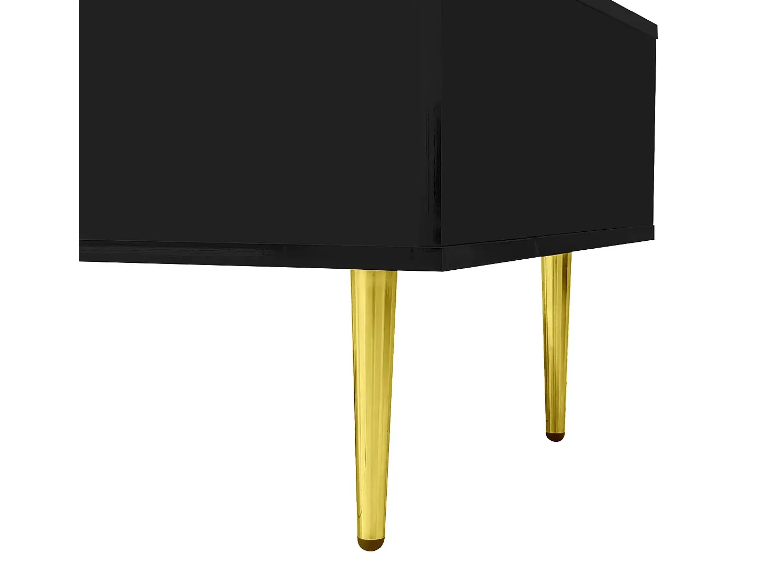 Mesa De Centro|Merax Mesa de centro moderna com 2 gavetas - 100 C x 60 L x 41,5 A cm - Madeira MDF - brilhante Preto