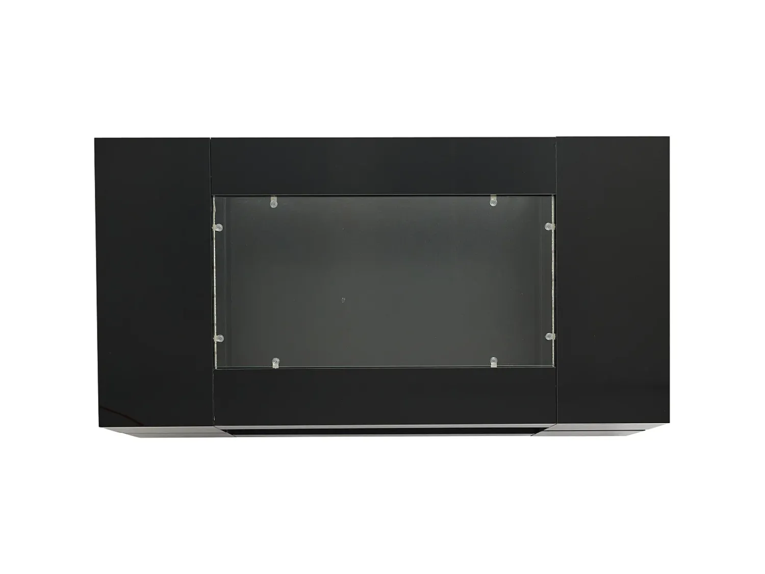 Hauss Spole Mesa de centro moderna com LED, tampo de estrutura oca com vidro, superfície lacada a^ Mesa De Centro