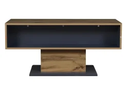Mesa De Centro*Hauss Spole Mesa de centro moderna com espaço de arrumação em ambos os lados - Madeira e cor cinzenta Natural claro