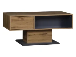 Mesa De Centro*Hauss Spole Mesa de centro moderna com espaço de arrumação em ambos os lados - Madeira e cor cinzenta Natural claro