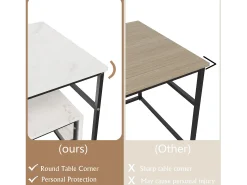 Online Mesa de centro moderna com armazenamento de camada dupla - Design de canto arredondado anticolisão, tampo grande de 105 cm com prateleiras de armazenamento abertas Preto