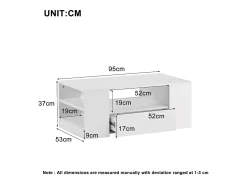 Mesa De Centro|Hauss Spole Mesa de centro moderna com 2 gavetas e prateleiras, LED, lacada a Branco