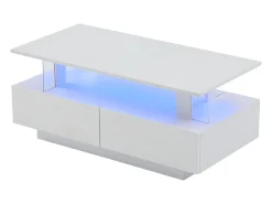 Hauss Spole Mesa de centro moderna com 2 gavetas em acrílico , estrutura de dois níveis^ Mesa De Centro