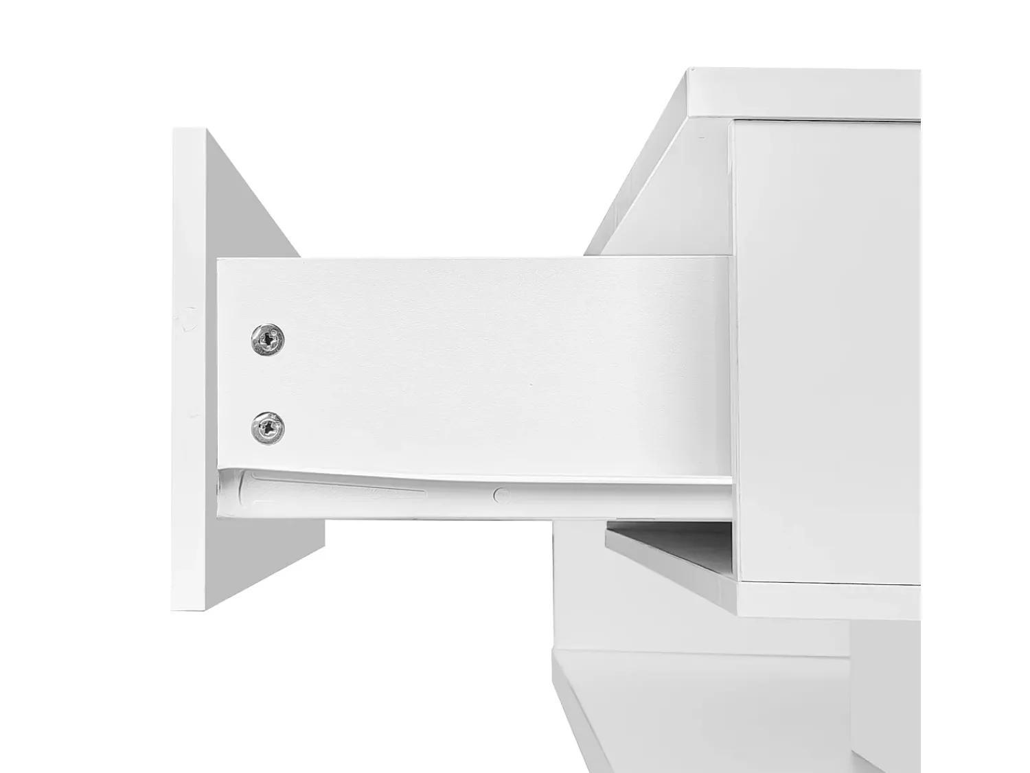 Mesa De Centro| Mesa de centro moderna com LED, em vidro e madeira, com gaveta grande, para sala de estar, 105 x 55 x 32,5 cm Branco