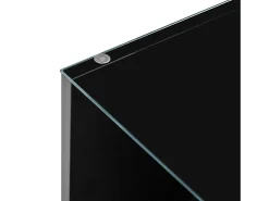 Sale Mesa de centro moderna e minimalista de 105 cm com espaço de armazenamento, iluminação ambiente em LED, preta. Preto