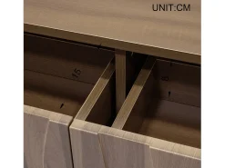Online Merax Mesa de centro moderna em estilo retrô - 105 x 55 x 41 cm - com 2 gavetas - MDF + aglomerado - cor natural Natural claro